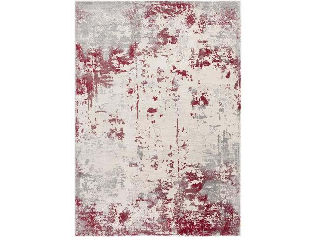 Ergode Modern Abstract Area Rug Large (8x11 feet) - 7'9' x 10'9' Red