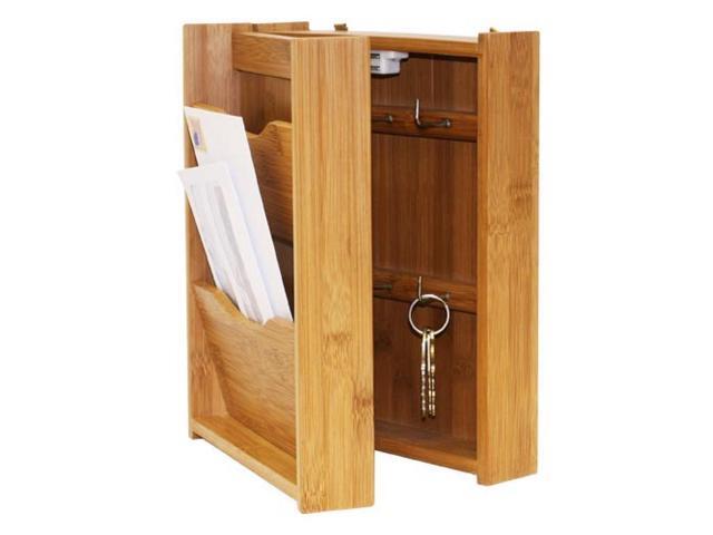 LETTER RACK W/ KEY BOX BAMBOO