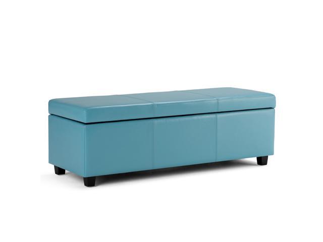 Avalon Large Storage Ottoman Bench - Soft Blue