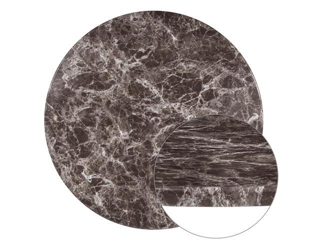 Flash Furniture Contemporary 30' Round Gray Marble Laminate Restaurant Table Top
