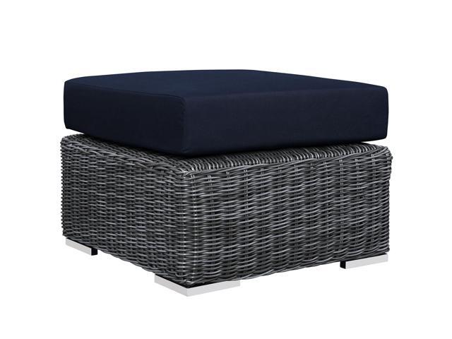Summon Outdoor Patio Sunbrella Ottoman - Canvas Navy