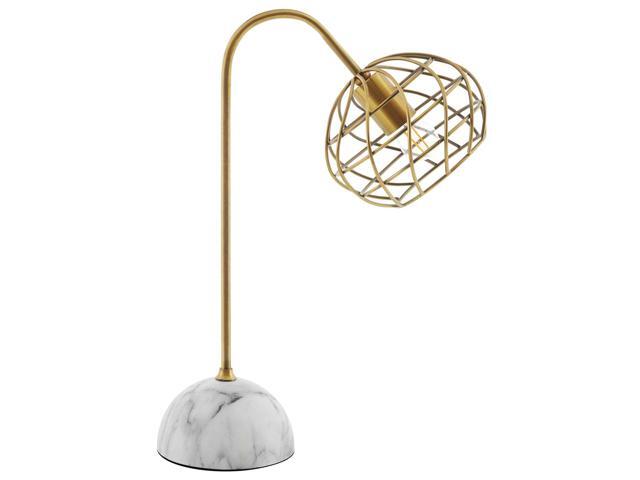 Salient Brass and Faux White Marble Table Lamp -