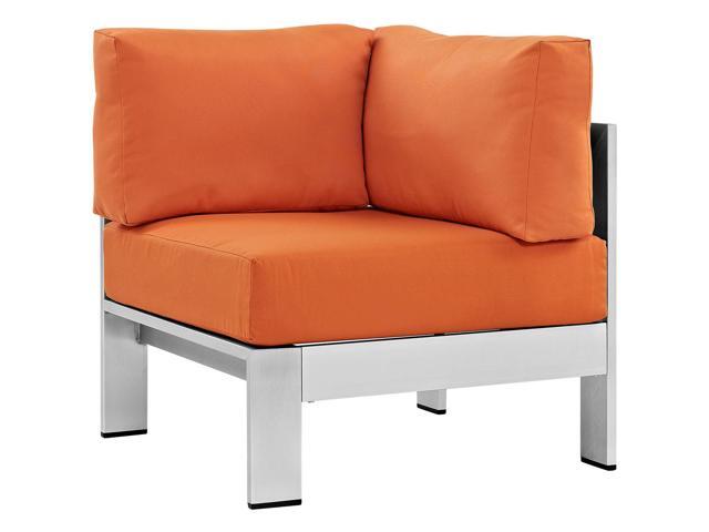 Shore Outdoor Patio Aluminum Corner Sofa - Silver Orange