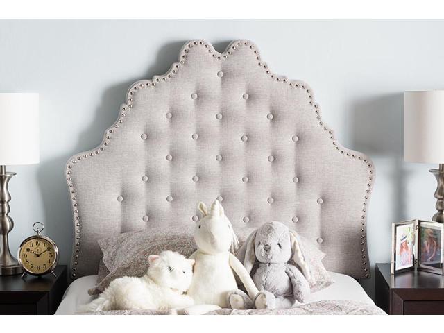 Baxton Studio Hilda Modern and Contemporary Greyish Beige Fabric Twin Size Headboard