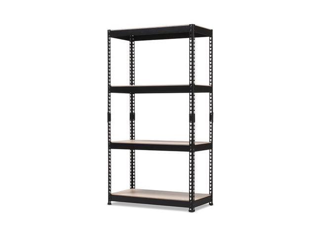 Baxton Studio Cody Black Metal 4-Shelf Multipurpose Shelving Rack