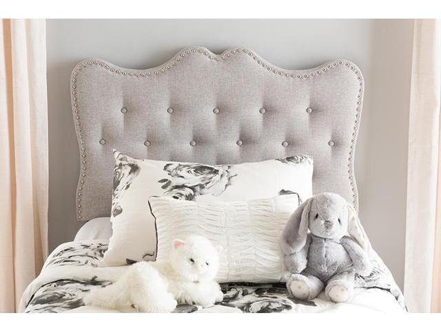 Baxton Studio Emma Modern and Contemporary Greyish Beige Fabric Twin Size Headboard