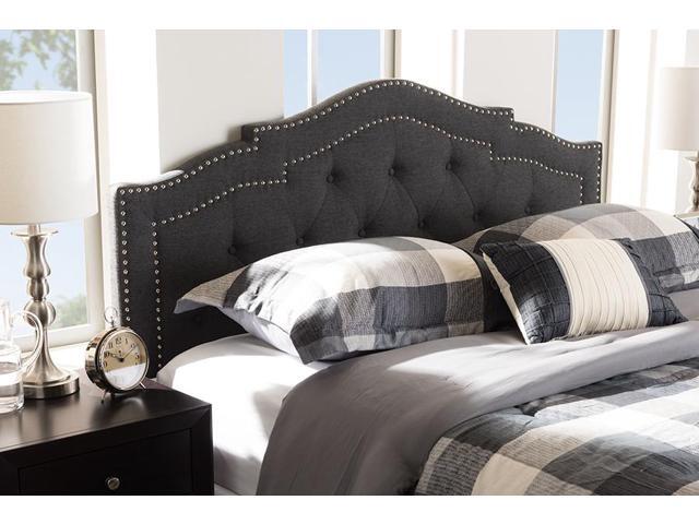Baxton Studio Edith Modern and Contemporary Dark Grey Fabric Queen Size Headboard