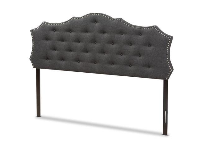 Baxton Studio Aurora Modern and Contemporary Dark Grey Fabric King Size Headboard