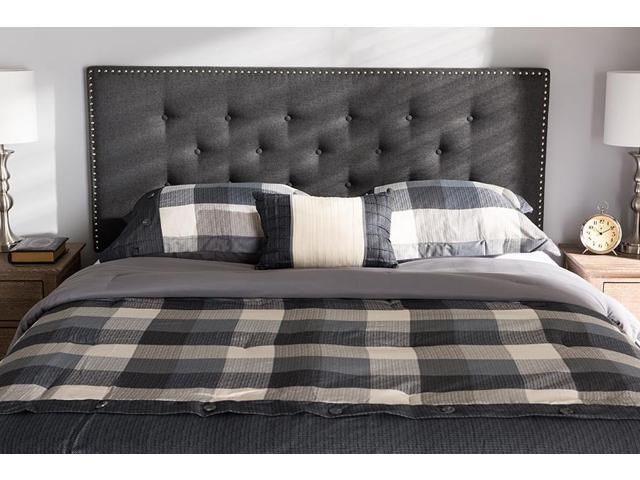 Baxton Studio Windsor Modern and Contemporary Dark Grey Fabric Full Size Headboard