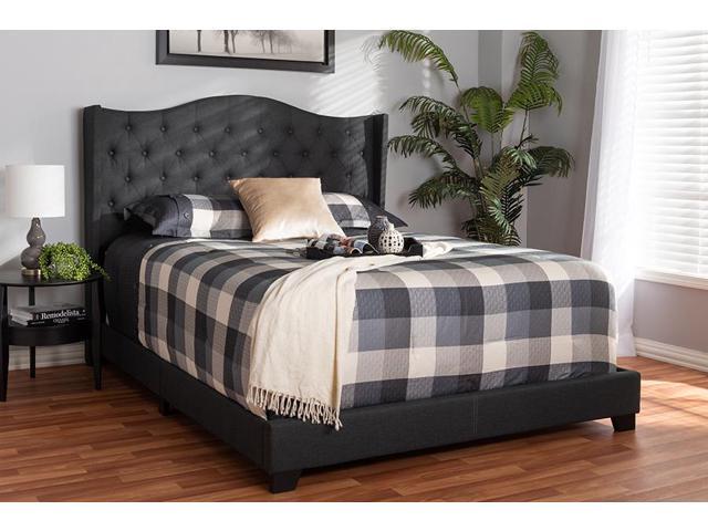 Baxton Studio Alesha Modern and Contemporary Charcoal Grey Fabric Upholstered Full Size Bed