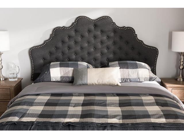 Baxton Studio Hilda Modern and Contemporary Dark Grey Fabric King Size Headboard