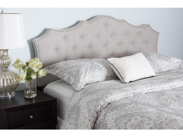 Baxton Studio Aurora Modern and Contemporary Greyish Beige Fabric Queen Size Headboard