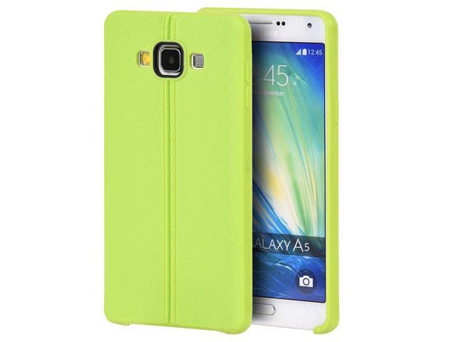 SAMSUNG GALAXY A5 SLIM JACKET TPU CASE W/ LEATHER LOOK FINISHGREEN
