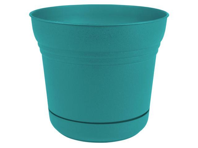 Bloem Saturn Planter w/ Saucer 7' Bermuda Teal