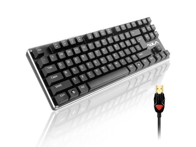 AULA Anti-ghosting 87 Keys Mechanical Gaming Keyboard with Blue Switches USB Plug By AFUNTA -Black