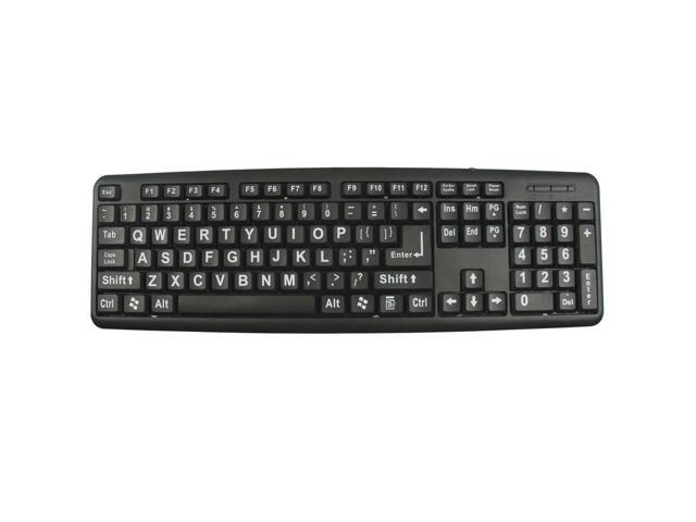 XLSee Large Print Keyboard - White on Black