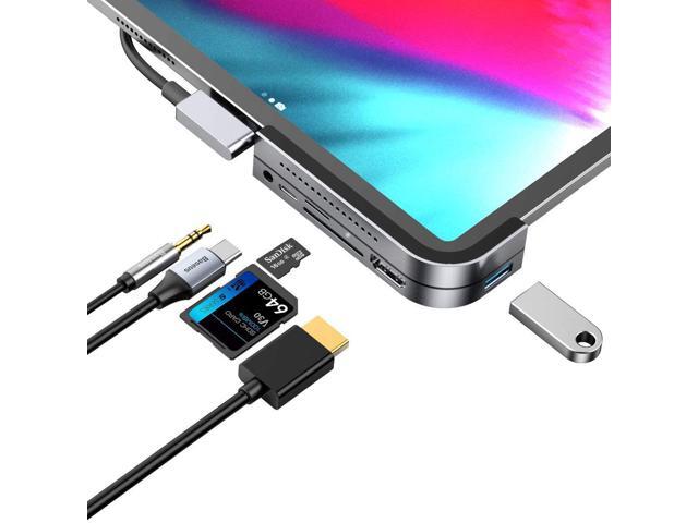 iPad Pro USB C Hub iPad Pro 2018 Docking Station Baseus 6-in-1 Aluminum iPad Pro Dongle USB Type-C Adapter with 4K HDMI USB-C PD Charging