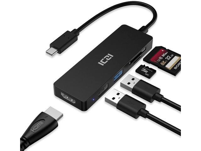 USB C Hub ICZI 5 in 1 Multiport Adapter Thunderbolt 3 Dock Converter with 4k HDMI SD TF Card Reader 2 Port USB 30 for MacBook Pro ChromeBook
