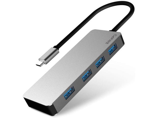 EQUIPD USB C Hub 4-in-1 Aluminum USB C Adapter Hub with 4 USB 30 Ports for MacBook Pro 2018 2019 iMac Google Chromebook XPS Surface Pixelbook