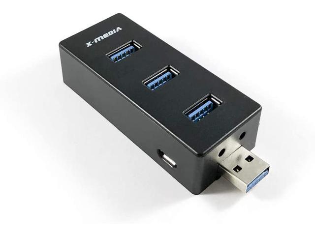 X-MEDIA 4-Port SuperSpeed USB 30 Expandable Hub 2A AC Adapter USB Extension Cable Included [XM-UH3004A]