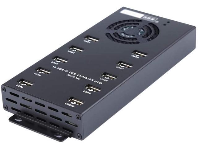 Sipolar USB Hub - USB 20 Hub - 10 Port USB Hub - USB Hub Powered - Charging and Sync for Cell Phone Tabllets of School and Bitcoin - 12V 10A Power