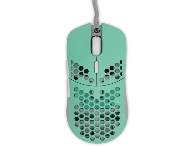 Gwolves Hati HTM Ultra Lightweight Honeycomb Design Wired Gaming Mouse 3360 Sensor - PTFE Skates - 6 Buttons - Only 61G (Aqua)