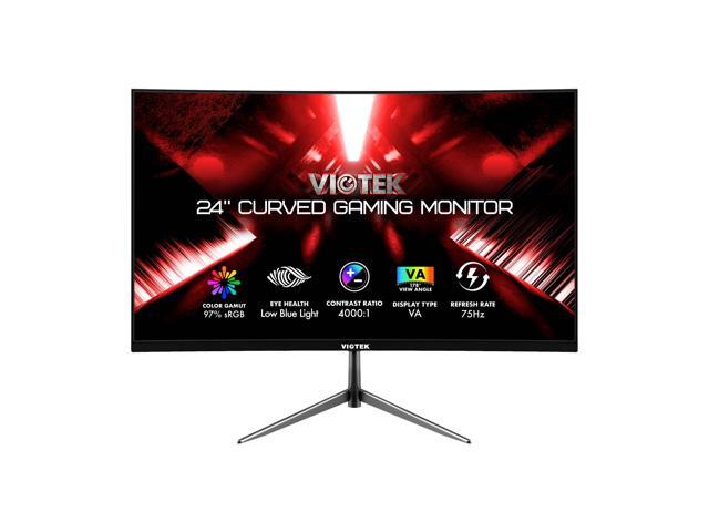 VIOTEK NBV24CB2 24-Inch Curved Monitor 75 Hz Full-HD Frameless Monitor for Home Office & Gaming VGA HDMI 35mm Adaptive Sync w/ Superior