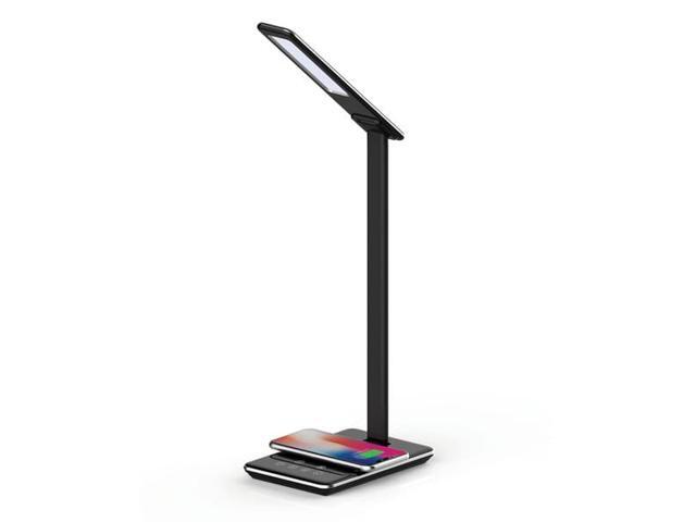 Supersonic LED Desk Lamp with Qi Wireless Charger for Mobile Phones (SC-6040QI Black)