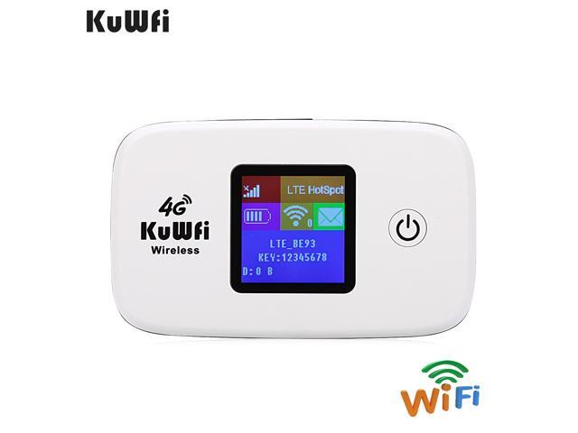 KuWFi 4G LTE Mobile WiFi Hotspot Unlocked Wireless Internet Router Devices with SIM Card Slot for Travel Support B2/B4/B5/B12/B17 Network Band for