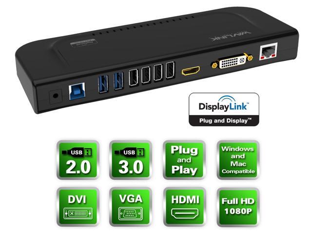 Wavlink USB 30 Universal Laptop Docking Station Dual Display with HDMI & DVI/VGA with Gigabit Ethernet 6 USB Ports Audio for Laptop Ultrabook