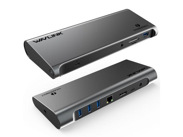WavlinkThunderbolt 3 Docking Station With 85W Power Delivery Dual 4K Single 5K @60Hz 2 Thunderbolt 3 Type-C 4xUSB 30Gigabit Ethernet 1