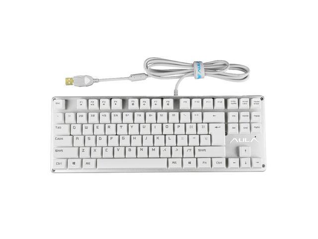 AULA F2012 Contractor Series 87 Keys USB Wired Mechanical Gaming Keyboard(White)