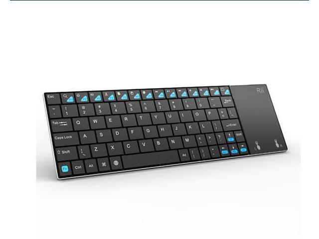 Rii Mini K12+ Stainless Steel cover wireless keyboard with large built-in touchpad and rechargable Li-ion Battery for PC Laptop Raspberry PI 2