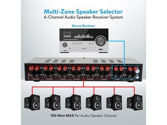 Pyle Home PSS4 4-channel Stereo Speaker Selector 100 Watts Per Channel 8 Ohms Minimum Impedance 18X10.5X22.9Cm Package Size - | PH - Foto 6