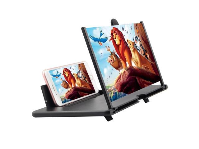 iKKEGOL 12' Screen Magnifier 3D HD Mobile Phone Enlarger Magnifying Amplifier Projector for Movies Videos and Gaming Foldable Phone Stand Support