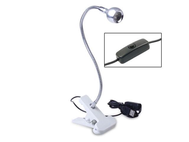 iKKEGOL USB Clip on LED Table Desk Reading Lamp Light for Laptop Keyboard Study Ajustable White - 30343W