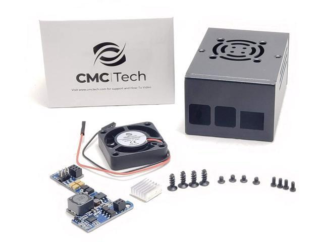CMC TECH Raspberry Pi Deep Case PoE 52V@35A HAT Metal Enclosure Protective Box Cooling Fan 175Watt Power Over Ethernet (POE) HAT PoE Network