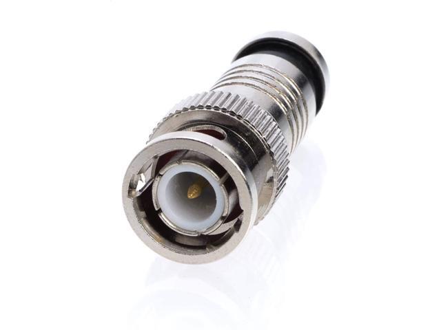 BNC Rg59 Male Compression Coax Connector for CCTV Security Camera DVR (Pack of 100)
