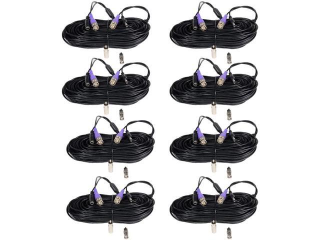 VideoSecu 8 Pack 100ft HD Security Camera Video Power Cables Pre-Made All-in-One Extension Wire Cord with BNC RCA Connectors for 720P 960P 960H