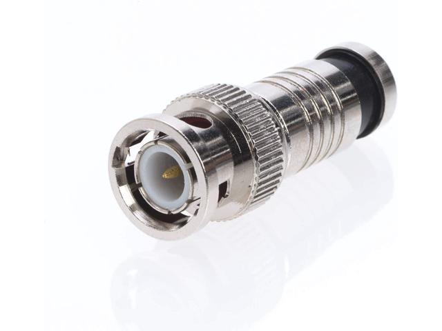 BNC Rg59 Male Compression Coax Connector for CCTV Security Camera DVR (Pack of 100)
