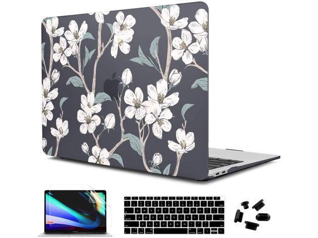 CiSoo New MacBook Air 13 inch Case 2020 2018 2019 Release Model A1932 A2179 with Touch ID Crystal Cherry Floral Case with Keyboard Cover Screen