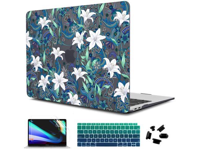 CiSoo New MacBook Air 13 inch Case 2020 2018 2019 Release Model A1932 A2179 with Touch ID Crystal Cherry Floral Case with Keyboard Cover Screen