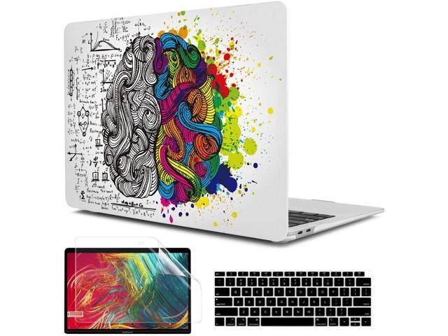 TwoL Transparent Tiny Flower Hard Shell Case and Silicone Keyboard Cover with Screen Protector for New MacBook Air 13 inch 2018 2019 2020 Release