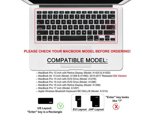 Silicone Keyboard Cover Skin for 2015 or Old Version MacBook Air 13' MacBook Pro with/without Retina Display 13' 15' 17' inch Wireless Keyboard