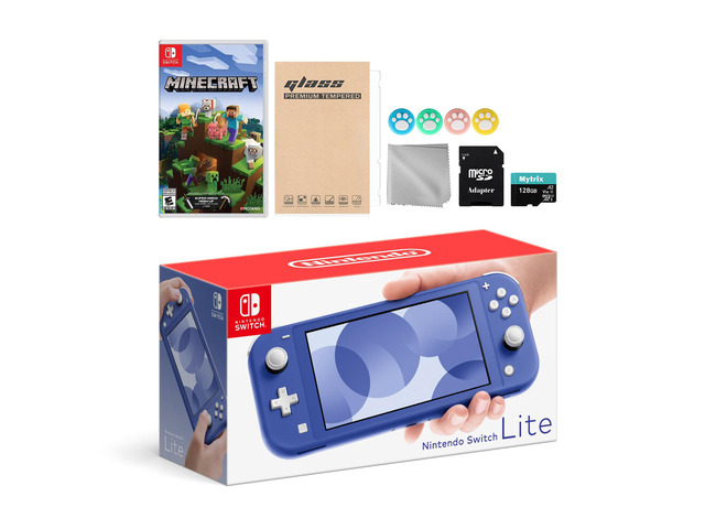 NeweggBusiness - Nintendo Switch Lite Blue with Minecraft, Mytrix