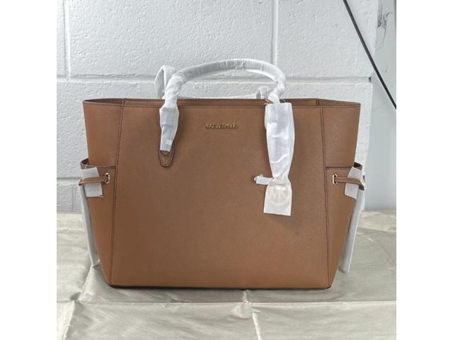  Michael Kors Large Leather Top Zip Tote Bag (Brown