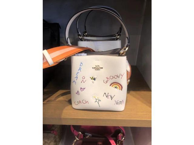 Coach top small town bucket bag with diary embroidery