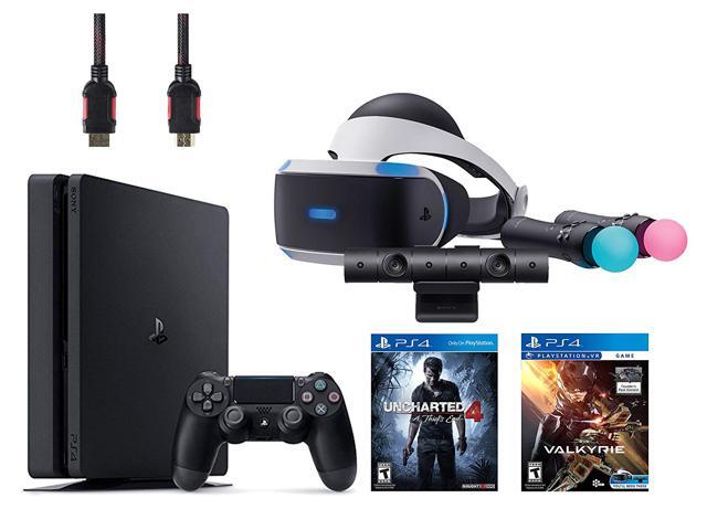 PlayStation VR Start Bundle 5 Items: VR Headset Move Controller PlayStation Camera Motion Sensor PlayStation 4 Slim 500GB Console - Uncharted 4VR