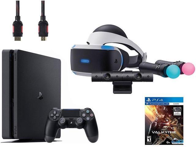PlayStation VR Start Bundle (5 Items): VR Headset Move Controller PlayStation Camera Motion Sensor Sony PS4 Slim 1TB Console - Jet Black VR