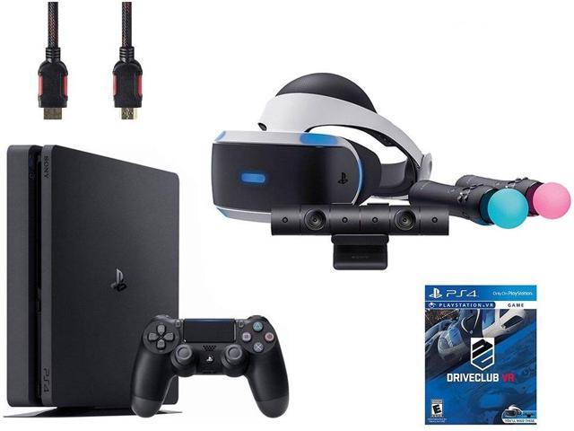 PlayStation VR Start Bundle (5 Items): VR Headset Move Controller PlayStation Camera Motion Sensor Sony PS4 Slim 1TB Console - Jet Black and VR